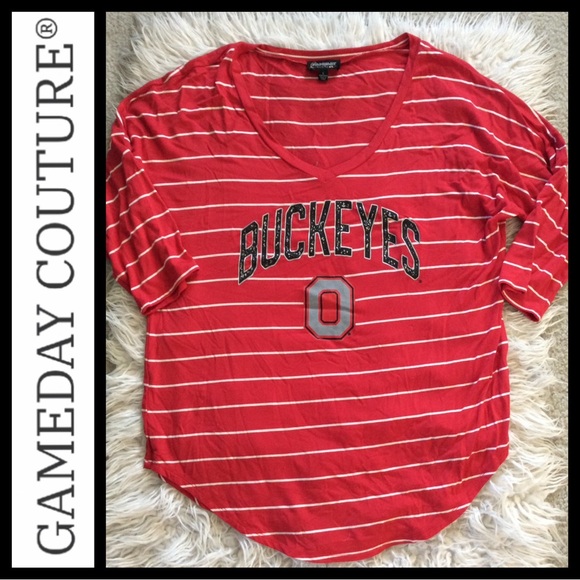 NWOT Gameday Couture Ohio State Striped Tee - Picture 2 of 5